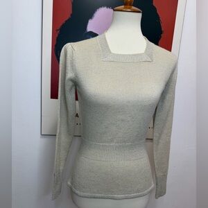 70’s Huk-a-poo Cream and silver lurex knit sweater